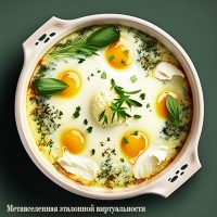 Запеченные яйца с сыром и зеленью в молоке (2)